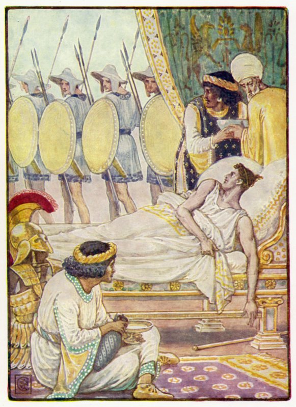 S námahou se na ně podíval, když míjeli od after Walter Crane