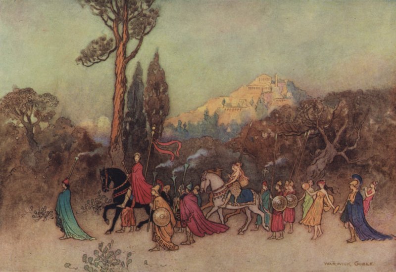 Geoffrey Chaucer, Příběh rytířů od after Warwick Goble