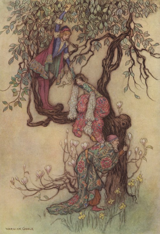 Geoffrey Chaucer, Příběh obchodníků od after Warwick Goble