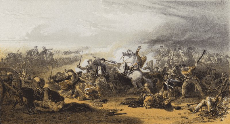 The Field of Prestonpans, Smrt plukovníka Gardinera (chromolitho) od after William Allan