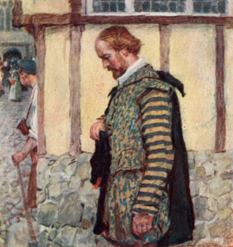 Shakespeare si sundává klobouk, když slyší zvuk procházejícího zvonu od after William Hatherell