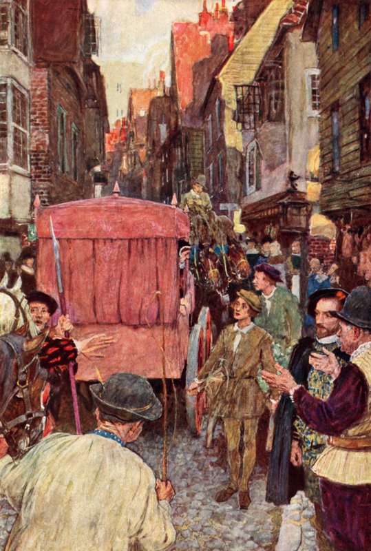 Shakespeare vidí dopravní blok v ulicích a slyší, že Sněmovna lordů zvažuje? od after William Hatherell