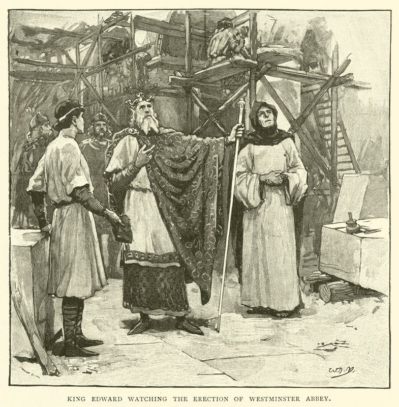 Král Edward sleduje erekci Westminsterského opatství od after William Henry Margetson
