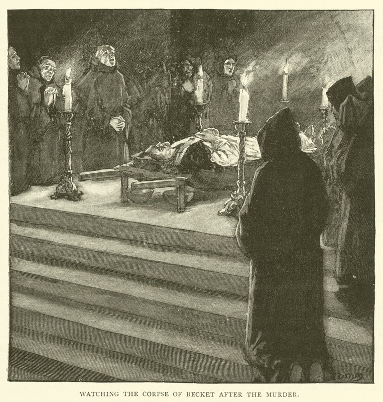 Sledování mrtvoly Becketa po vraždě od after William Henry Margetson