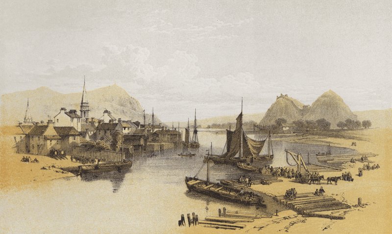 Dumbarton, z Leven (chromolitho) od after William Leighton Leitch