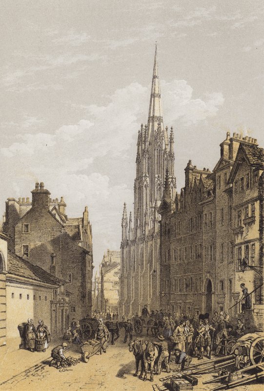 New Assembly Hall, Edinburgh (chromolitho) od after William Leighton Leitch
