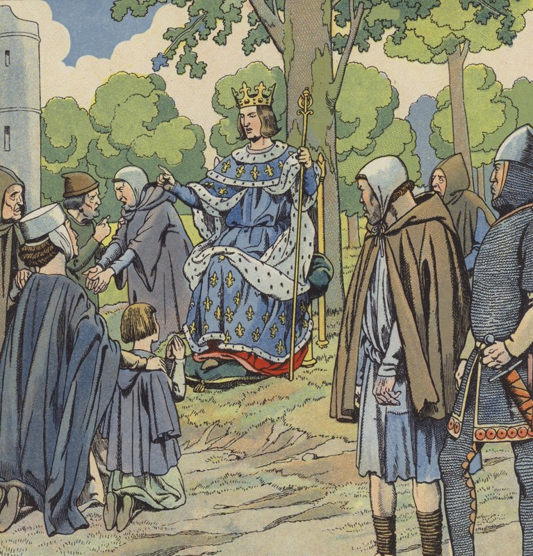 Francouzský král Ludvík IX. vykonávající spravedlnost od pseudonym for Onfray de Breville Jacques Job
