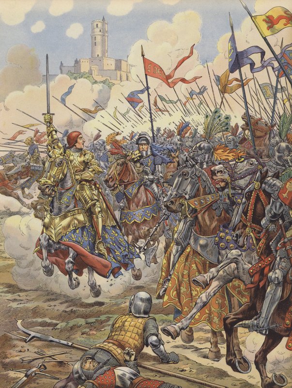 Ludvík XI. Francouzský vede svou armádu do bitvy u Montlhery od pseudonym for Onfray de Breville Jacques Job