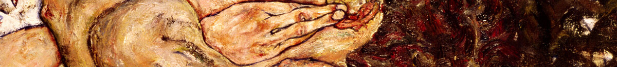 Objetí, 1917 (Egon Schiele), Detail: Umklammernde Hand am Rücken