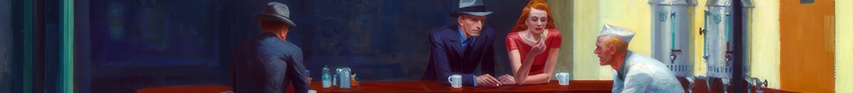 Noční ptáci (Edward Hopper), Detail: Paar am Tresen