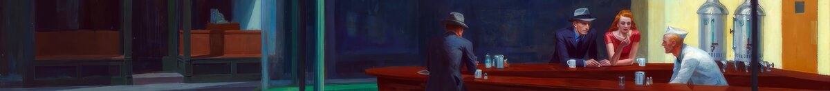 Noční ptáci (Edward Hopper), Detail: Barmann und Kaffeekessel