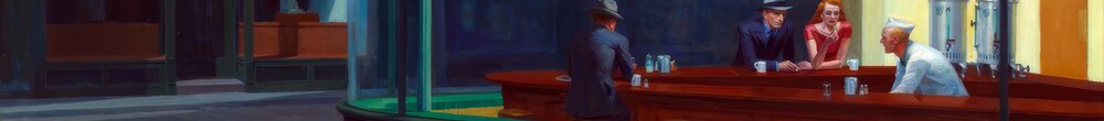 Noční ptáci (Edward Hopper), Detail: Einsamer Gast von hinten