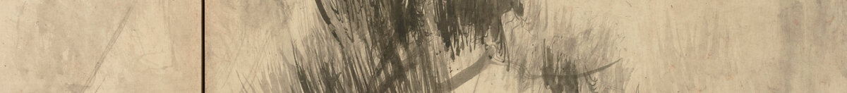 Borovice (Hasegawa Tohaku), Detail: Geneigte Kiefer rechts