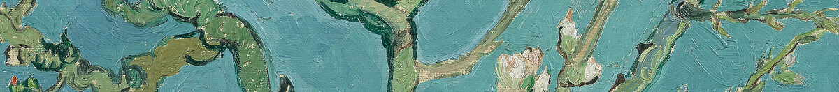 Kvetoucí mandloň (Vincent van Gogh), Detail: Astgabelung im Zentrum
