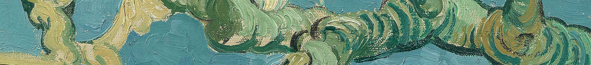 Kvetoucí mandloň (Vincent van Gogh), Detail: Blüten am unteren Ast