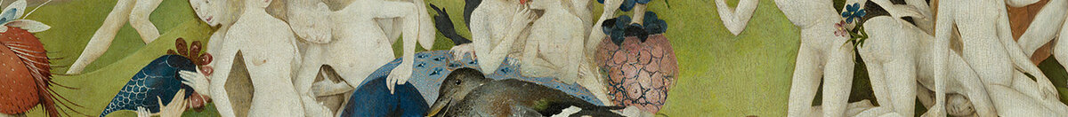 Zahrada pozemských rozkoší (Hieronymus Bosch), Detail: Nackte Figurengruppe mit Riesenfrüchten