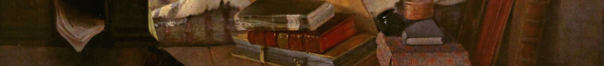 Chudý básník (Carl Spitzweg), Detail: Bücherstapel am Boden
