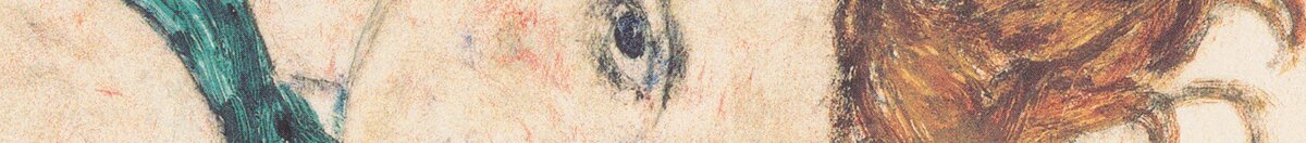 Sedící žena se zvednutým kolenem (Egon Schiele), Detail: Gesicht und rotes Haar