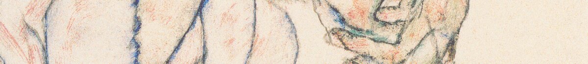 Sedící žena se zvednutým kolenem (Egon Schiele), Detail: Verschränkte Hände