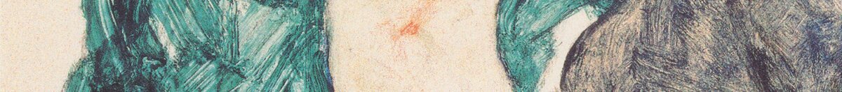 Sedící žena se zvednutým kolenem (Egon Schiele), Detail: Grünes Kleid und Schulter