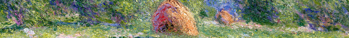Jarní dojem, Giverny, 1890 (Claude Monet), Detail: Heuhaufen in der Wiese