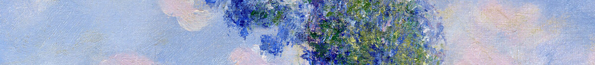 Jarní dojem, Giverny, 1890 (Claude Monet), Detail: Blau-grüne Pappeln