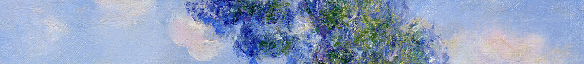 Jarní dojem, Giverny, 1890 (Claude Monet), Detail: Pappelkronen am Horizont
