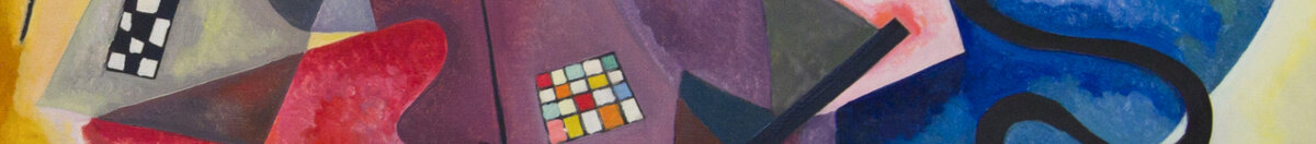 Žlutá-Červená-Modrá (Wassily Kandinsky), Detail: Violett-rote Formenballung