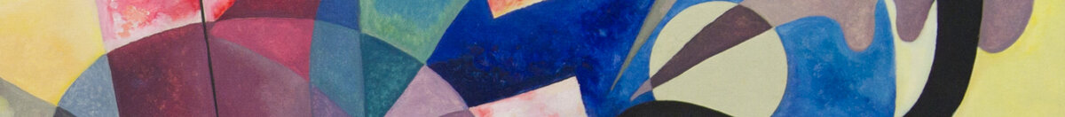 Žlutá-Červená-Modrá (Wassily Kandinsky), Detail: Blauer Kreis mit schwarzer Schlangenlinie