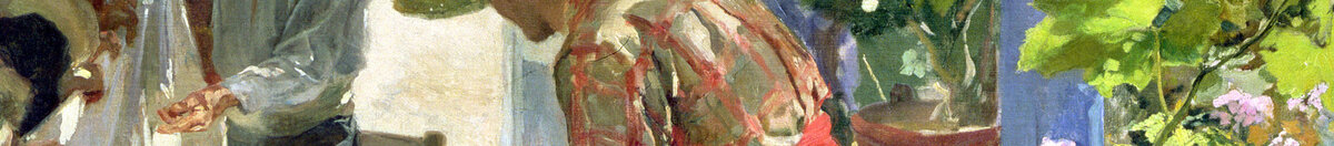 Spravování plachty, 1896 (Joaquín Sorolla), Detail: Mann mit Strohhut und rotem Gürtel