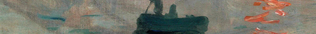 Imprese, východ slunce, 1872 (Claude Monet), Detail: Ruderboot mit Figuren