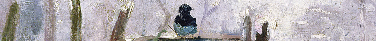 Straka (Claude Monet), Detail: Elster auf dem Gattertor