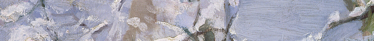 Straka (Claude Monet), Detail: Verschneite Hausdächer