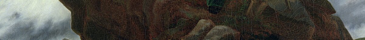 Poutník nad mořem mlhy (Caspar David Friedrich), Detail: Felsgipfel im Nebelmeer