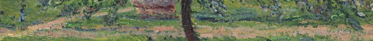 Jabloň (Claude Monet), Detail: Stamm und Wiese