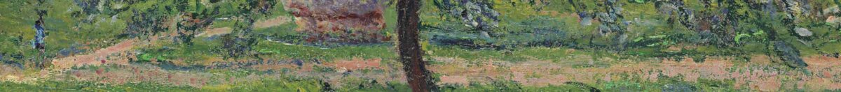 Jabloň (Claude Monet), Detail: Stamm und Wiese