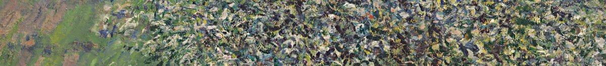 Jabloň (Claude Monet), Detail: Hügel mit Feldstreifen