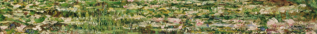 Japonský můstek a jezírko s lekníny, Giverny (Claude Monet), Detail: Seerosen unter der Brücke