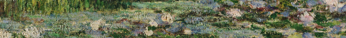 Japonský můstek a jezírko s lekníny, Giverny (Claude Monet), Detail: Spiegelnde Wasserfläche