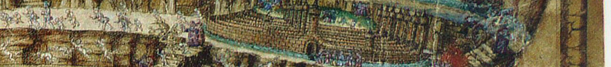 Ilustrace k Božské komedii Danteho Alighieriho: Propast pekla, 1480-1490 (Sandro Botticelli), Detail: Stadt Dis mit Mauern