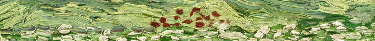 Pšeničné pole pod bouřkovými mraky, 1890 (Vincent van Gogh), Detail: Mohnblüten im Weizenfeld