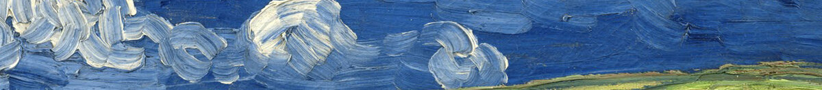 Pšeničné pole pod bouřkovými mraky, 1890 (Vincent van Gogh), Detail: Horizont mit Feldstreifen