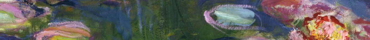 Lekníny, 1916 (Claude Monet), Detail: Rote Seerosenblüten unten rechts