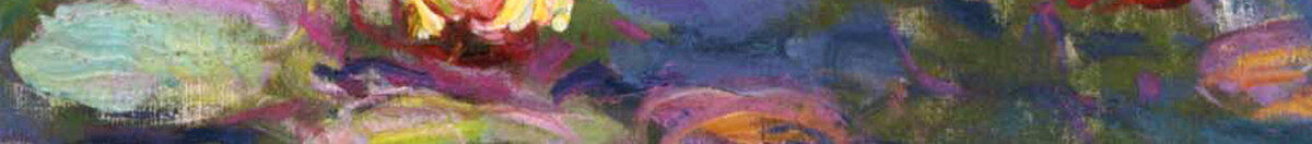 Lekníny, 1916 (Claude Monet), Detail: Seerosenblüten unten Mitte