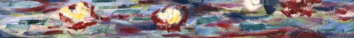Lekníny, 1916 (Claude Monet), Detail: Blütenteppich oben rechts