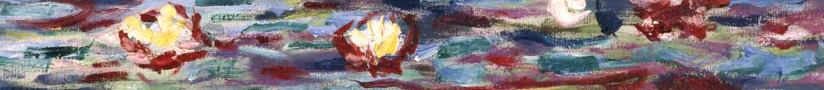 Lekníny, 1916 (Claude Monet), Detail: Rote Blüten oben rechts