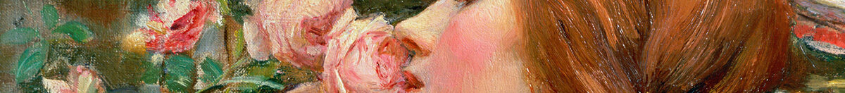 Duše růže, 1908 (John William Waterhouse), Detail: Gesicht an der Rose