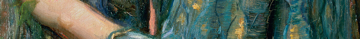 Duše růže, 1908 (John William Waterhouse), Detail: Goldgemustertes Gewand