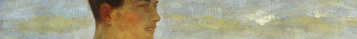 Milenci slunce, 1923 (Henry Scott Tuke), Detail: Gesicht des sitzenden Jungen