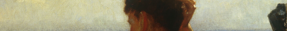 Milenci slunce, 1923 (Henry Scott Tuke), Detail: Kopf und Hand des stehenden Badenden